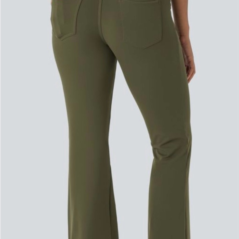 HALARA Green Boot Cut Pants with Sleek Fit - Picture 4 of 6
